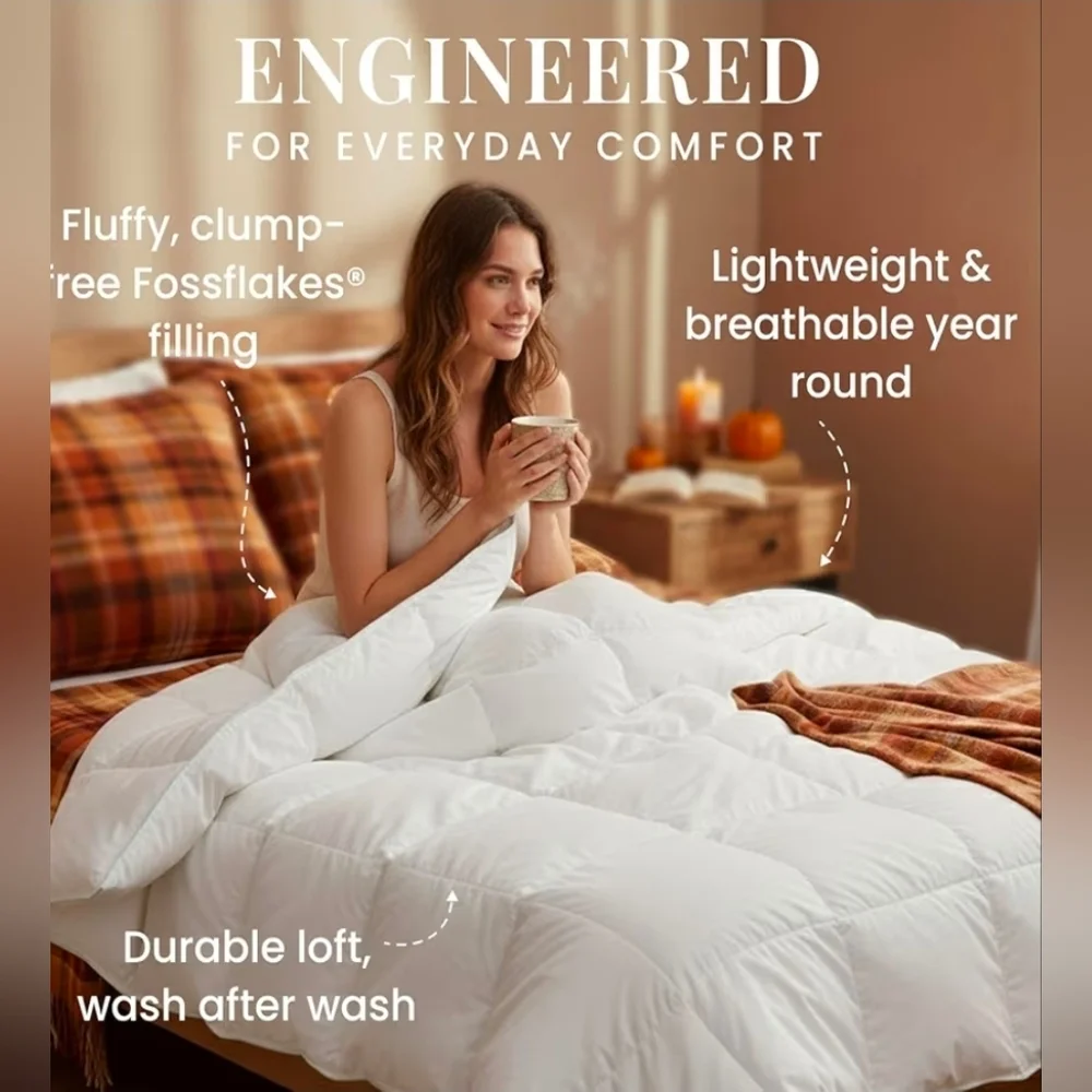 NIB FOSSFLAKES Nordic Sleep, Comforter Duvet Denmark All Season Duvet King $400